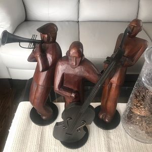 Pier Imports Hand Carved Wooden Musicians
